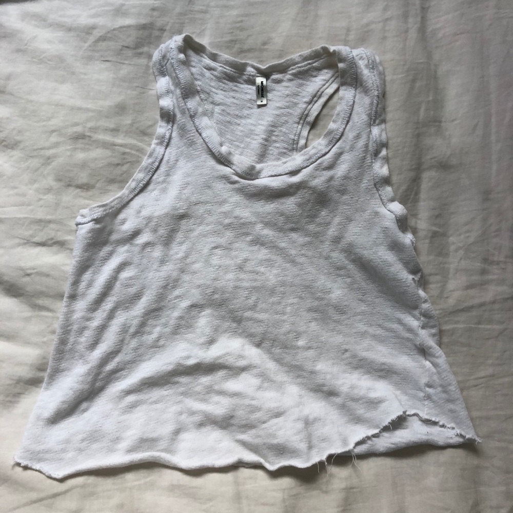 White distressed tank top